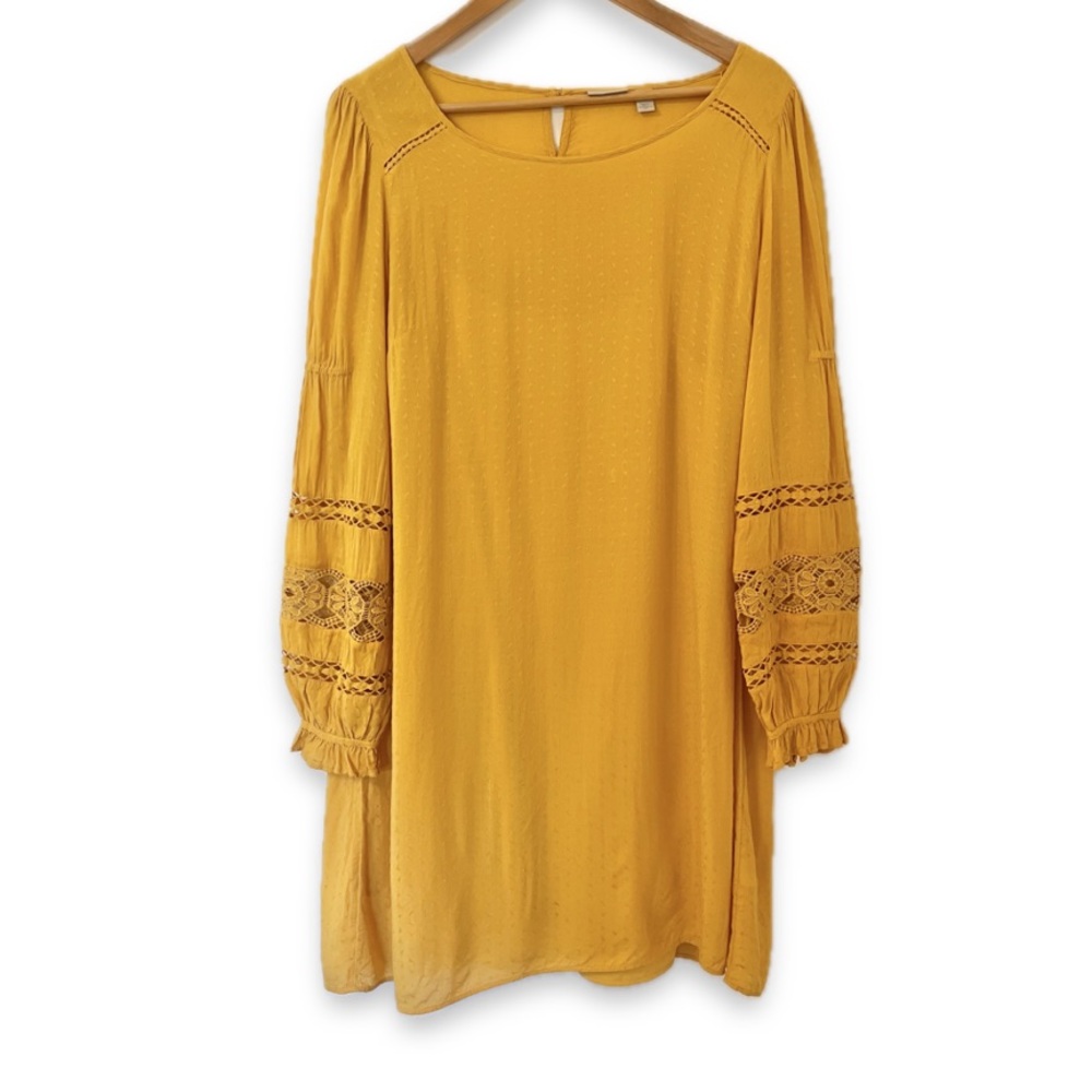 Hinge Midi Dress Lace Sleeve Crochet Boho Scoop Neck Long Sleeve Nordstrom